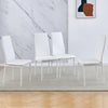 Modern Set of 4 Faux Leather Dining Chair Padded Seat Kitchen Dinning Room White