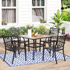 Dinning Set Metal Patio Table Chairs Set Larger Square Metal Patio Furniture Set