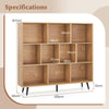Mid Century Modern Storage Organizer 10-Cube Bookcase Natural