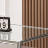 Vidrio Glass Coffee Table With Silver And Acrylic Frame