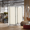 4-Panel Room Divider 188cm Folding Privacy Screen Portable Wall Divider for Home