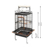 Medium Large Bird Cage Iron Birdcage Playtop Perch Stand Bottom Tray + 4 Roller