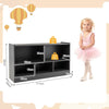 Storage Cube Wooden Bookcase 2 Tier Open Display Shelf Storage Cabinet-Grey