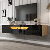 Floating TV Stand w/ Smart LED Lights, Wall Mounted Storage Cabinet for 75 in TV