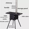 Portable Wood Burning Stove Camping Bell Tent Heating Stove w/ Chimney Foldable