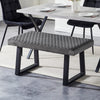 Grey Bed Bench End Stool Fabric Tufted Upholstered Accent Chair Ottoman Seat