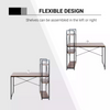 Industrial Writing Desk with Bookshelf Rustic Metal Home Office Workstation