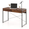 Computer Desk Wooden PC Laptop Table Writing Workstation with 2 Drawers