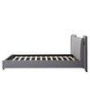 Double Bed Frame with Grey Upholstered Headboard 4ft6 Bed Frame with LED Light