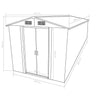 Garden Shed 257x298x178 cm Metal Green