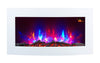 2025 TRUFLAME™ FLAME EFFECT LOG WHITE GLASS CURVED WALL MOUNTED ELECTRIC FIRE