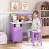 Kids Table and Chair Set Home Student Writing Desk w/ Cabinet