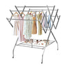 Clothes Airer Drying Rack w/ Shoe Rack & Casters Indoor Outdoor Laundry Stand