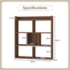 Wooden Bookcase 7 Cubes Open-back Bookshelf Storage Display Shelf-Walnut