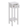 Nightstand Chic White Slim Bedside Tables Tall Hallway Narrow Telephone Table UK