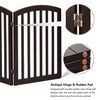 Folding 3/4 Panels Wood Pet Baby Safety Gate PlayPen Stair Doorway Secure Guard