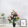 Large Artificial Pink Rose Flower Tree Realistic Fake Plant In/Outdoor Home Deco