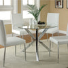 Round Glass Dining Table 90cm Clear Tempered Glass Top with Chrome X-Shaped Legs
