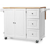Rolling Kitchen Island Cart Large Storage Trolley Cabinet Extendable Countertop