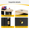 360° Swivel Bar Table Dining Table Kitchen Island with Storage Cabinet Cupboard