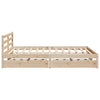 Bed Frame with Drawers 200x200 Solid Wood Pine C9K0