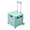 FOLDING SHOPPING CART PLASTIC CRATE TROLLEY STORAGE BOX WHEELS BOOT WITH LID 45L