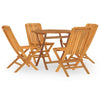 5 Piece Garden Dining Set Solid Wood Teak
