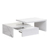 Design Rotating High Gloss Coffee Table With 3 Tops In Vida Marble Effect