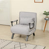 Sofa Bed Versatile Convert Single 4-in-1 6-Position 85° Sleeper Recliner L-Grey