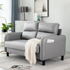 Ergonomics 2 Seater Sofa Modern High Back Fabric Couch With Wood Legs 2 Pockets