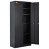 VEVOR Metal Storage Cabinet w/ 3 Keys Adjustable Shelves & Magnetic Door Black