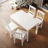 Classic Solid Wooden White Dining Table and 4 Chairs Set Kitchen Home Furniture