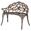 Cast Aluminum Rose Garden Chair 38.5 Inch Outdoor Patio Furniture Leisure Seat