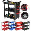 3 Tier Rolling Tool Cart Heavy Duty Utility Cart Tool Service Storage Trolley UK