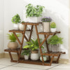 6 Tiered Wood Plant Stand Plant Shelf Carbonized Triangular Display Rack