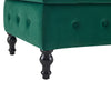 Upholstered Chaise Lounge Indoor Lounge Sofa with Right Armrest & Storage, Green