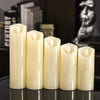 3 OR 5PCS LED Flameless Candles Remote Flickering Pillar Timer Battery Operated