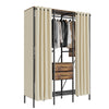 XXL Heavy Duty Wardrobe With 2 Drawers Bedroom Storage Hanging Bar Clothes Rail