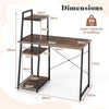 Study Writing Desk 100cm Home Office Computer Desk w/storage-Coffee