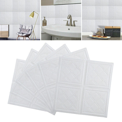 5-20pcs 3D Tile Brick Ceiling Panel Wall Sticker Self Adhesive Wallpaper Decal