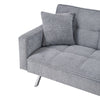 3 Seater Click Clack Sofa Bed Upholstered Fabric Recliner Settee Couch w/Pillows