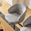 1PC 360° Swivel Dining Chair Chenille Upholstered Seat Kitchen Chair Grey