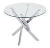 Glass Dining Table Set with 4 Chairs Faux Leather Living Room Kitchen Furniture