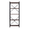Rustic Ladder Bookshelf Industrial 5 Tiers Metal Frame Storage Rack Farmhouse