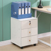 White Mobile 3 Drawers Filing Pedestal Cabinets File Chest Storage Wooden Office