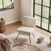 White Accent Chair Upholstered Lambswool Fabric Occasion Chair Single Sofa Chair