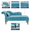 Chaise Lounge Elegant Colourful Velvet Reader's Bedroom Lounge Sofa w/ Wood Legs