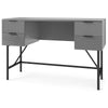COSTWAY 120cm Home Office Desk Computer Desk w/4 Drawers & Storage-Grey