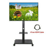 32-70" Height Adjustable Rolling Floor TV Stand Cart with Display Shelf
