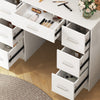 White Large Dressing Table With 7 Drawers LED Lights Mirror Makeup Vanity Desk
